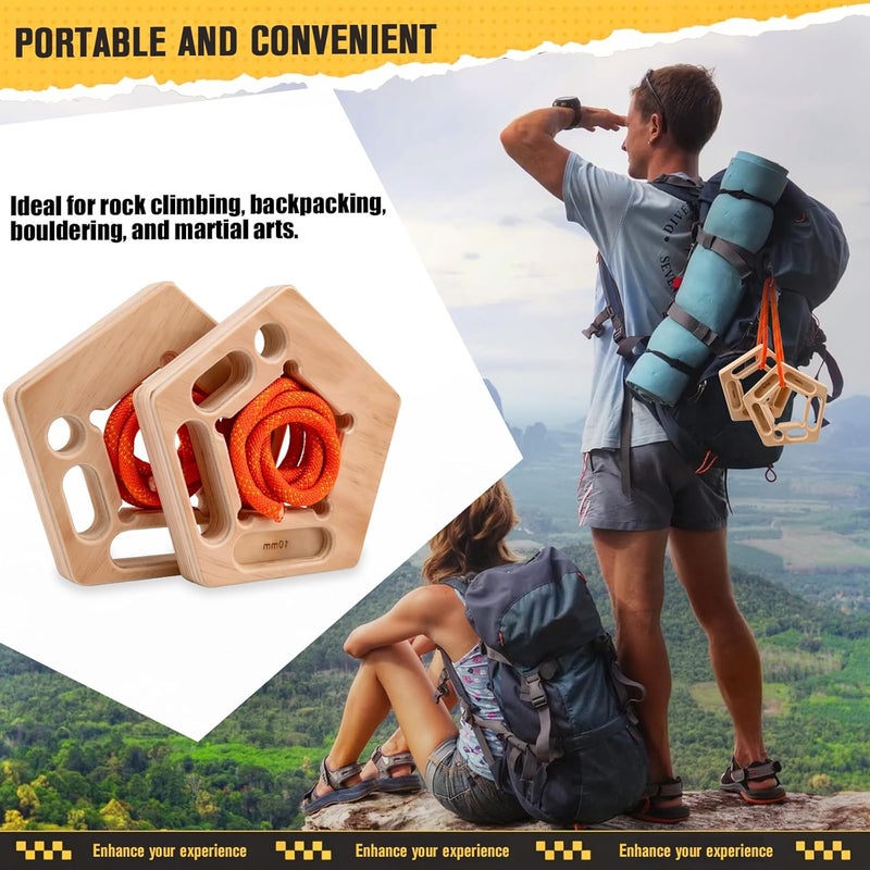 CMOOD Hangboard, Hangboard Rock Climbing for Climbing, Home Training, Finger Strengthener, Pull-up Grip Arm Training Portable Finger Board Rock Climbing Holds Indoor and Outdoor - Image 4